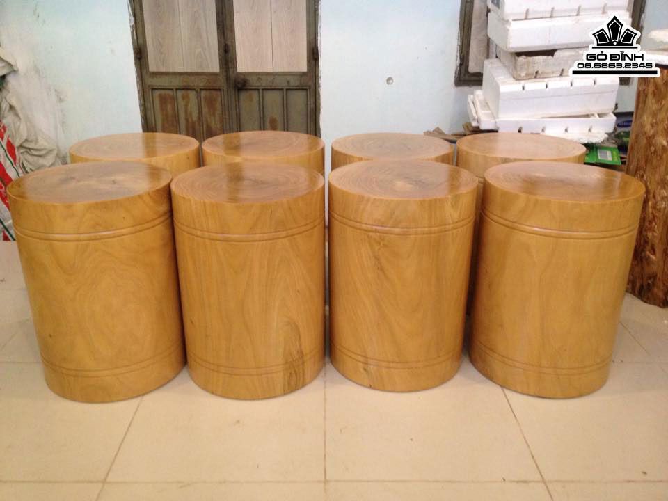 Ghế Đôn Trụ Gỗ Bò Ma