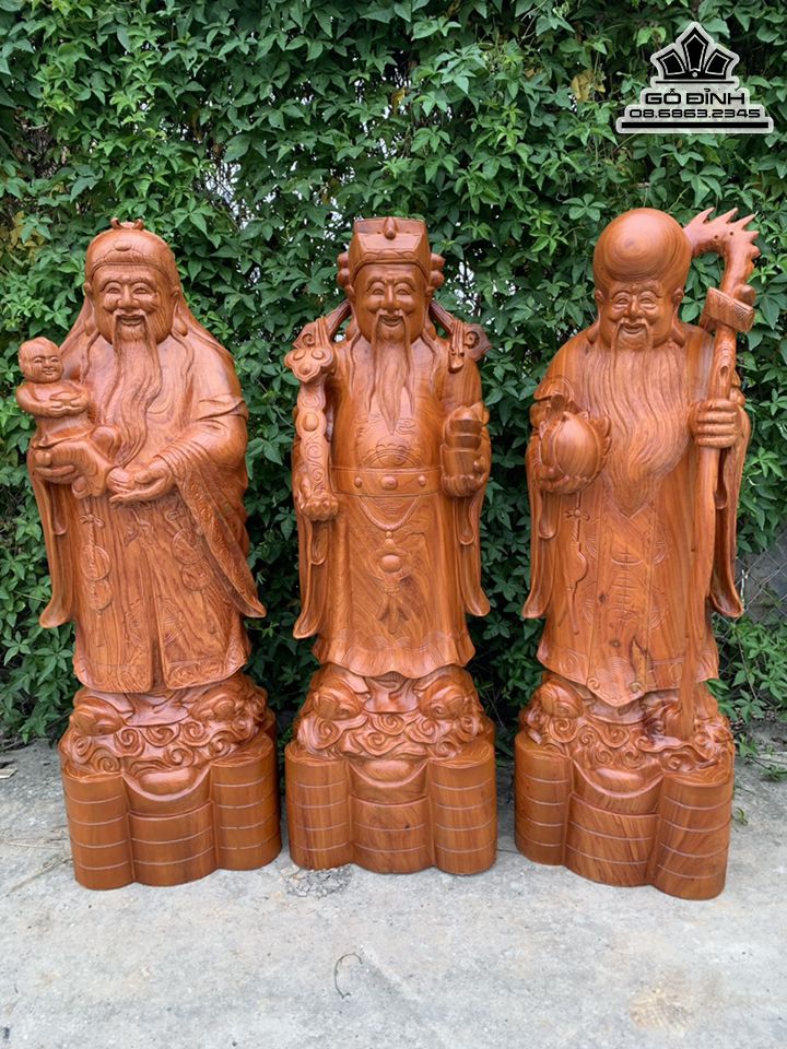 tượng gỗ Phúc Lộc Thọ