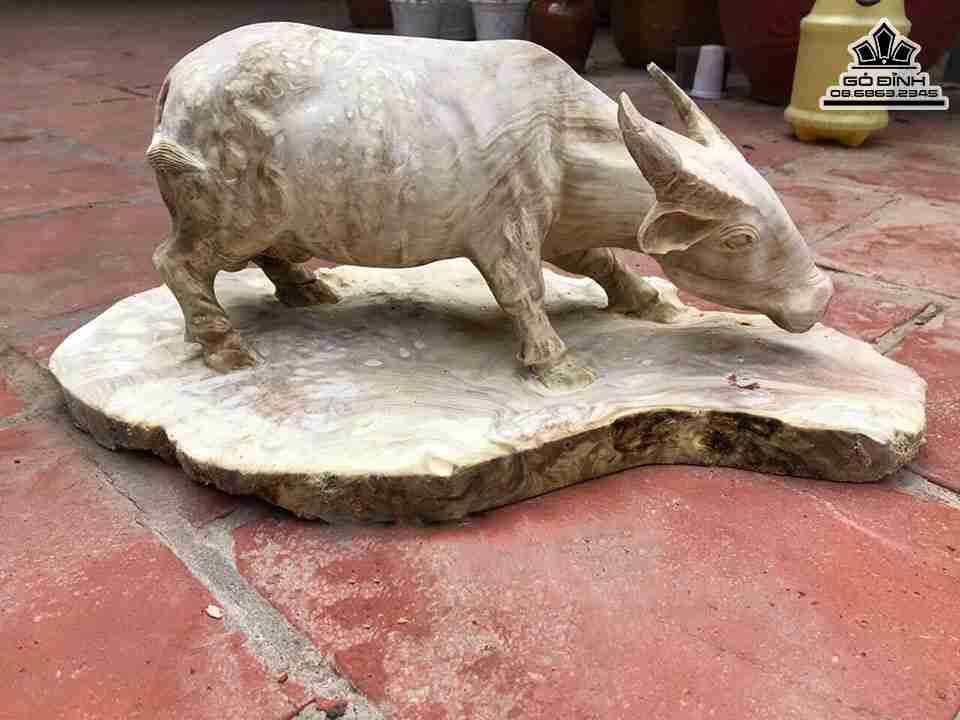 Tượng Trâu Gỗ Nu Nghiến 
