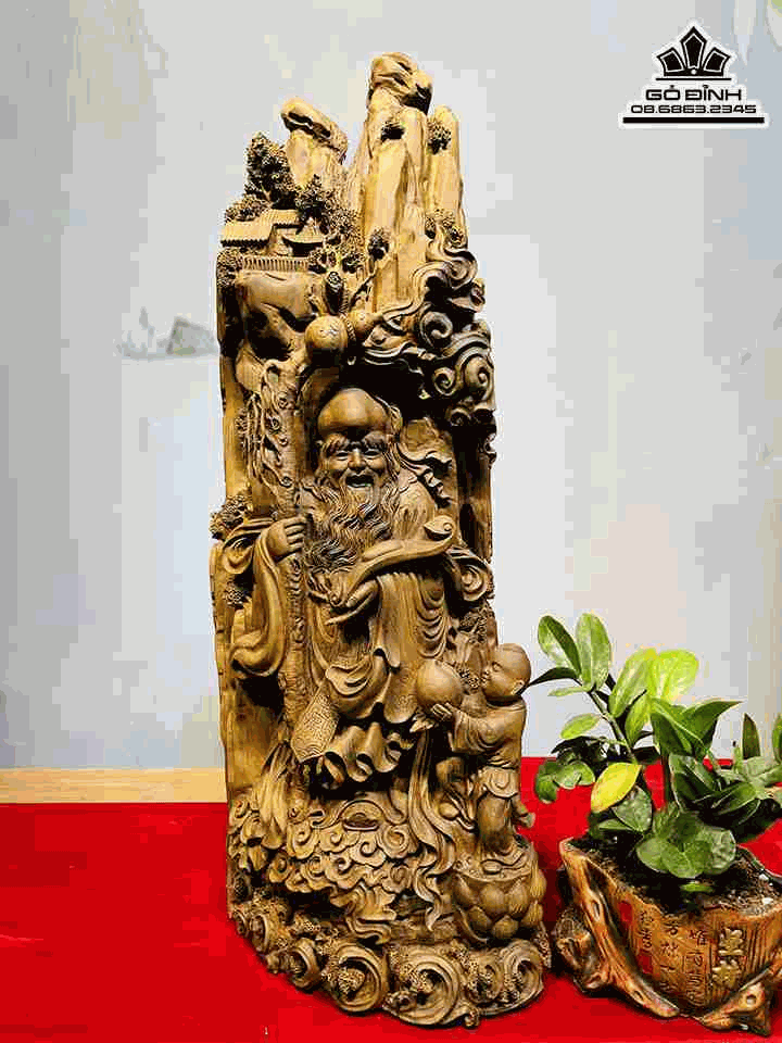 Tượng Ông Thọ gỗ Bách Xanh