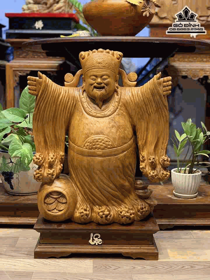 Tượng Thần Tài gỗ Ngọc Am 