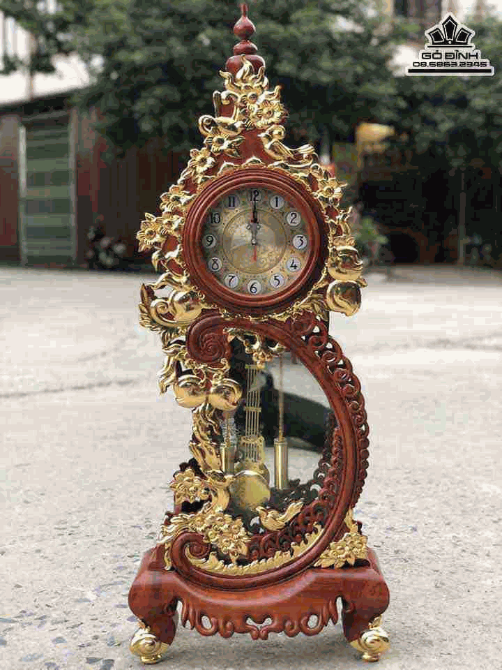 Đồng Hồ Quả Lắc gỗ Hương 