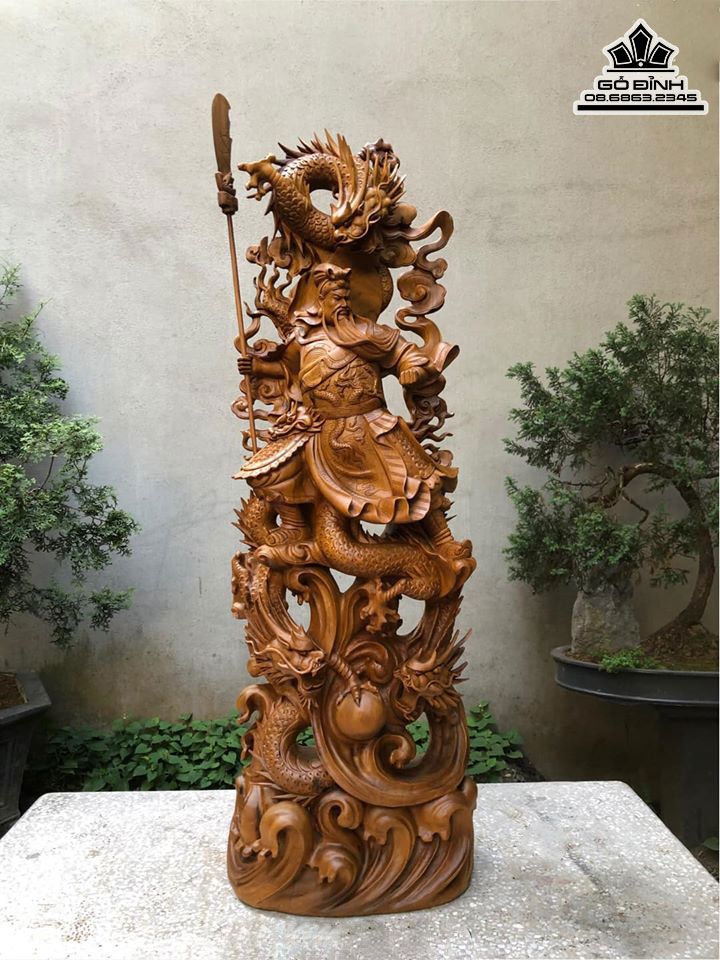 Tượng Quan Công Hàng Long Gỗ Bách Xanh