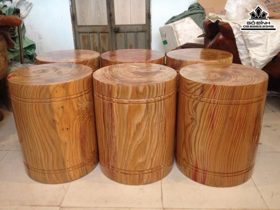 Bộ Đôn Gỗ Du Sam Cao 45 Đường Kính 35 (cm)