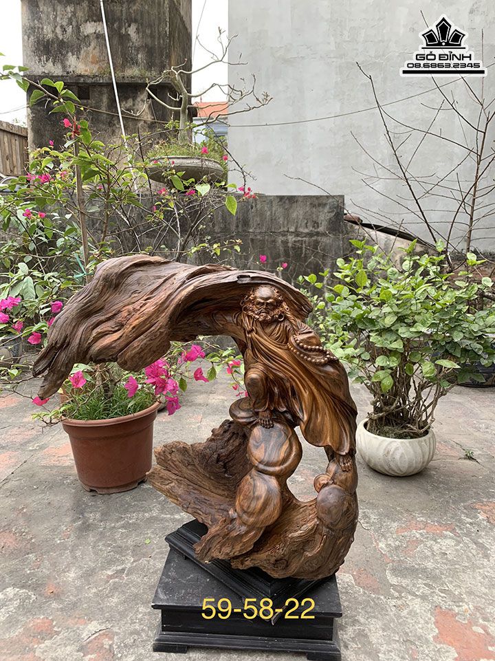 Tượng Đạt Ma Sư Tổ Gỗ Bách Xanh