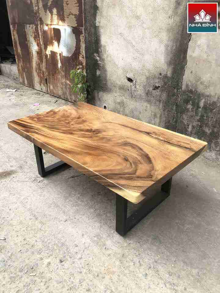 Bộ bàn trà gỗ Me Tây gỗ nguyên khối