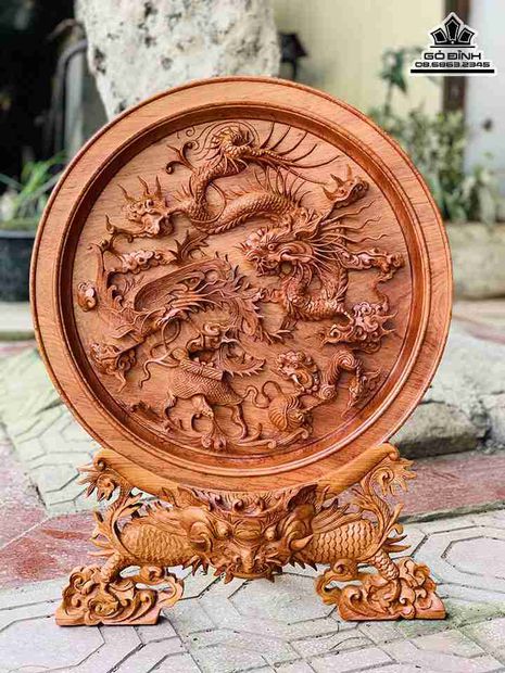 Ý nghĩa sâu sắc của Đĩa Tứ Linh Gỗ  - mang lại sự may mắn, công danh