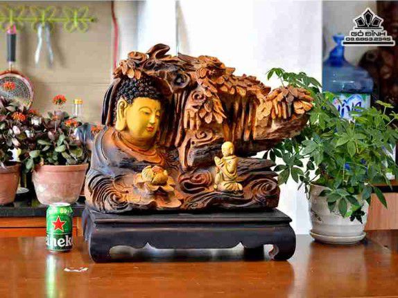 Tượng Diện Phật gỗ Bách Xanh - mang đến sự may mắn và tốt lành