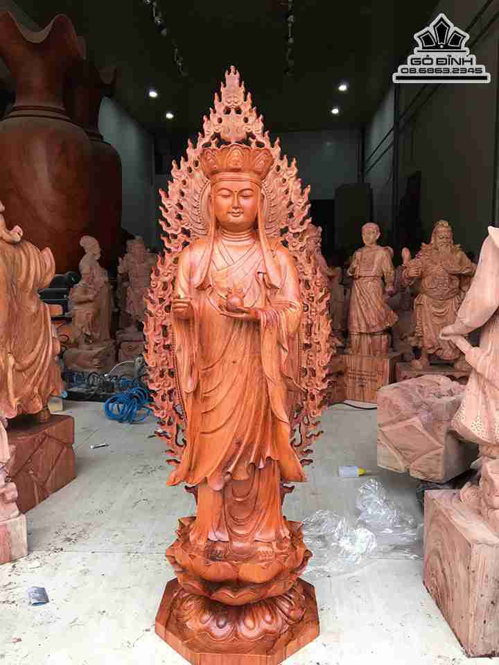 Tượng Bồ Tát Địa Tạng gỗ Hương - nguyện cầu cứu độ chúng sinh
