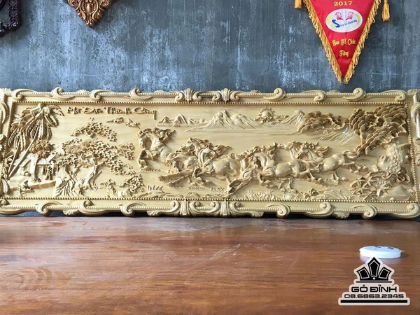 Tranh bát mã gỗ Bò Ma
