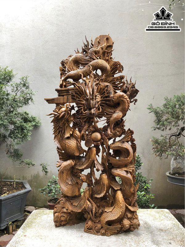 Tượng gỗ Cá Chép hóa Rồng