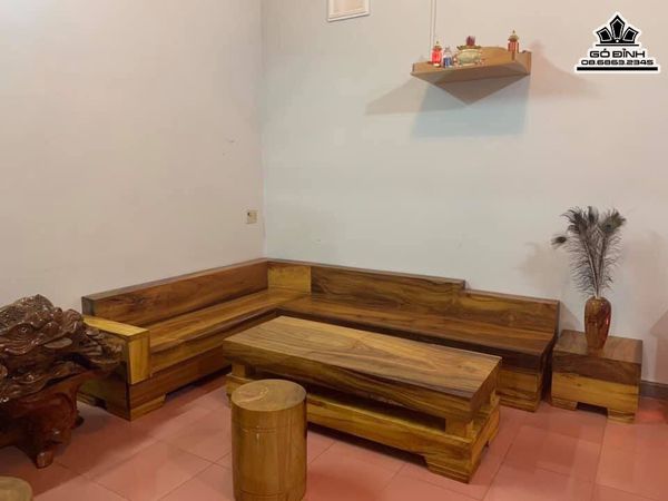 Bộ Bàn Ghế Sofa Nguyên Khối Gỗ Dâu Vàng  