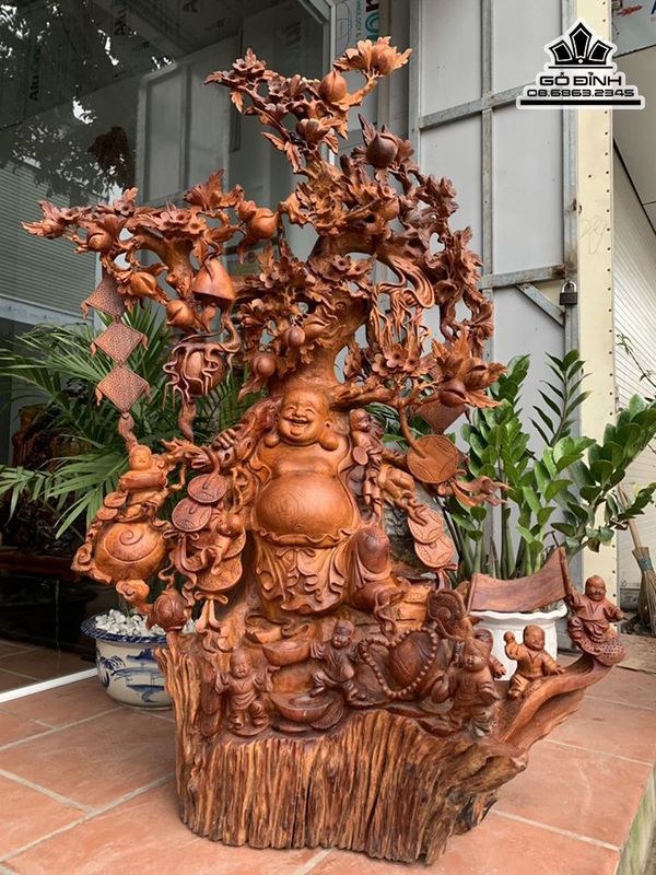 Tượng Phật Di Lặc Cửu Phúc Gỗ Hương Tượng Phật Di Lặc Cửu Phúc Gỗ Hương