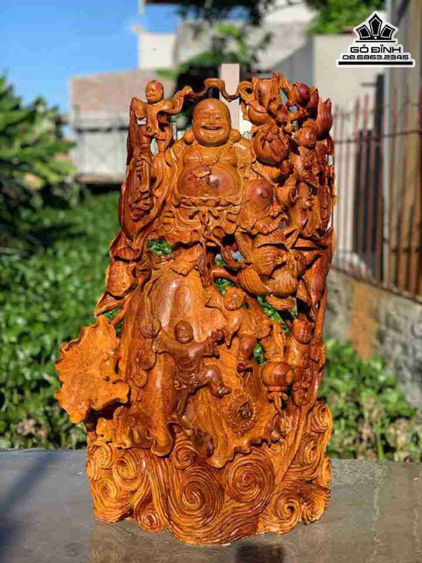 Tượng Phật Di Lặc Ngũ Phúc gỗ Sun Hương