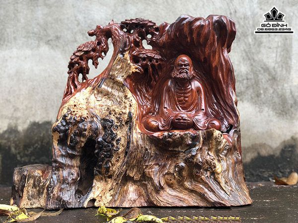 Tượng Đạt Ma Sư Tổ Ngồi Thiền gỗ Nu Hương