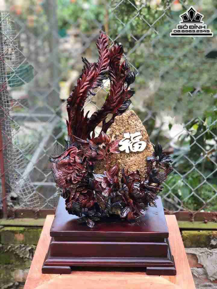 Tượng Phượng Hoàng Lửa Gỗ Trắc
