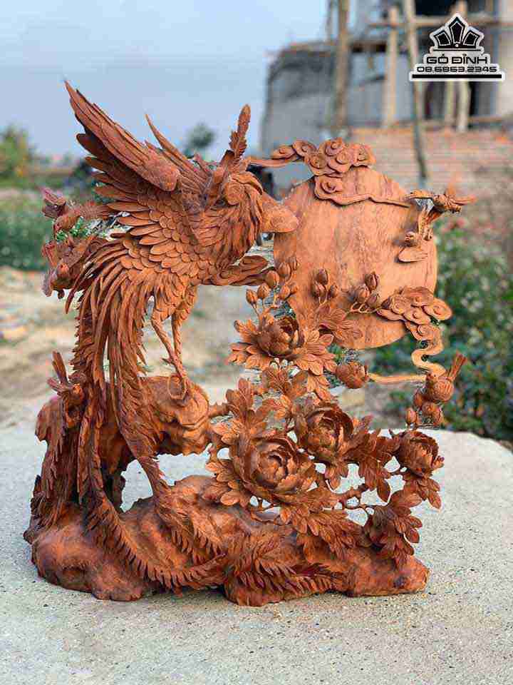 Tượng Phượng Hoàng Gỗ Hương