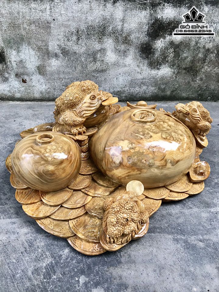 Tượng Cóc Chấn Lộc Gỗ Nu Nghiến 