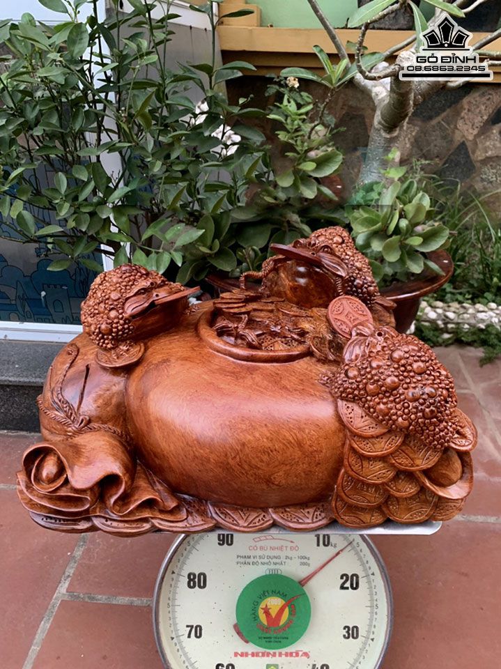 Tượng Tam Cóc Chấn Chum Tiền Gỗ Hương