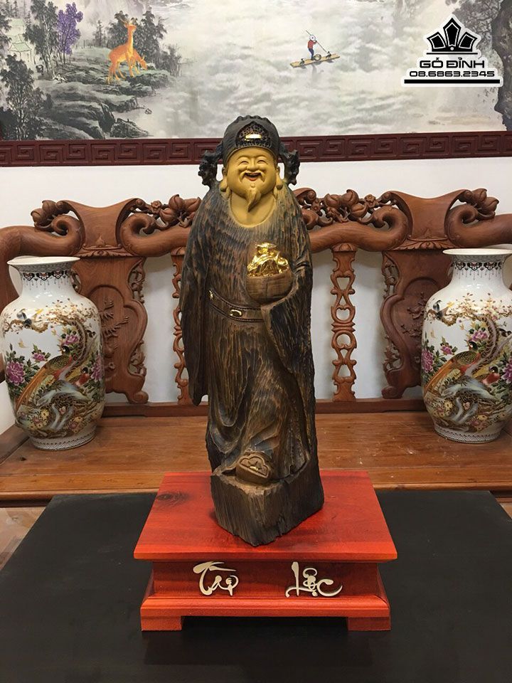 Tượng Thần Tài Gỗ Bách Xanh