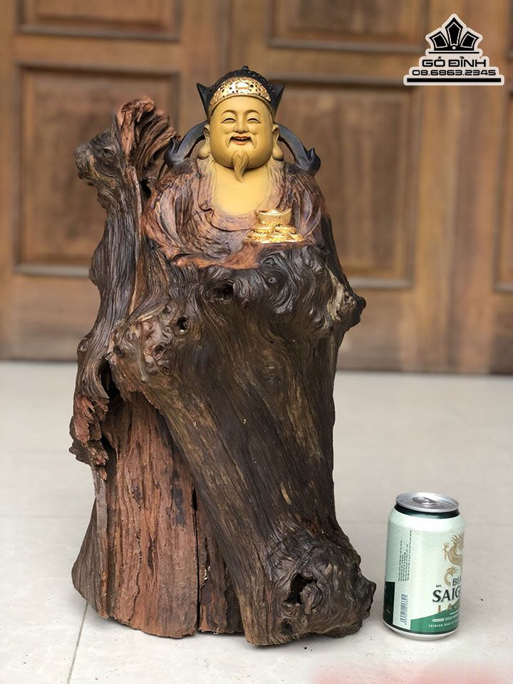 Tượng Thần Tài Gỗ Lũa Bách Xanh