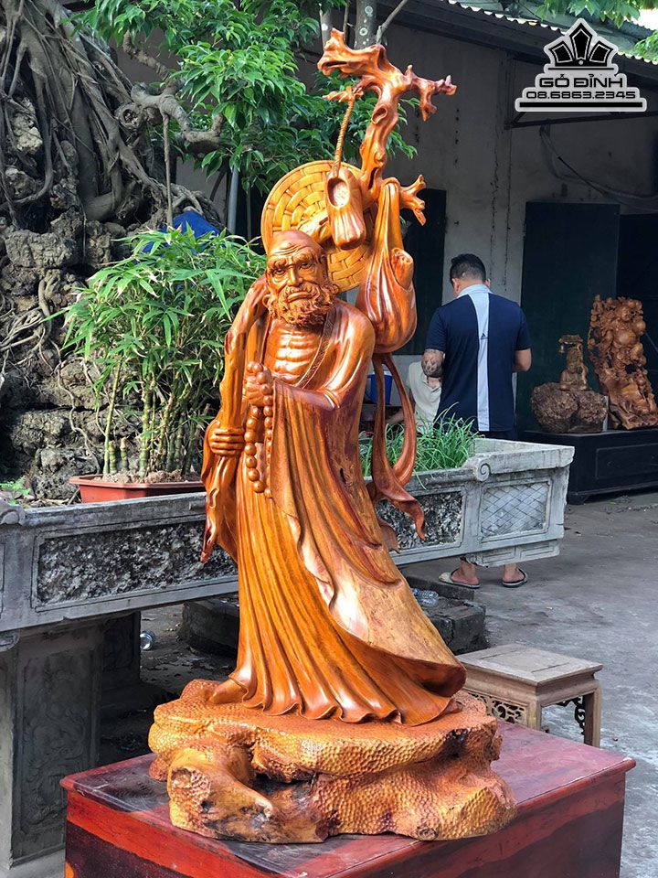 Tượng Đạt Ma Sư Tổ Giáo Hóa Gỗ Hương