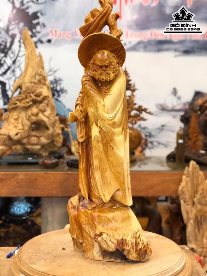 Tượng Đạt Ma Giáo Hóa Gỗ Hương