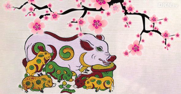 Tranh Đông Hồ về đàn Lợn