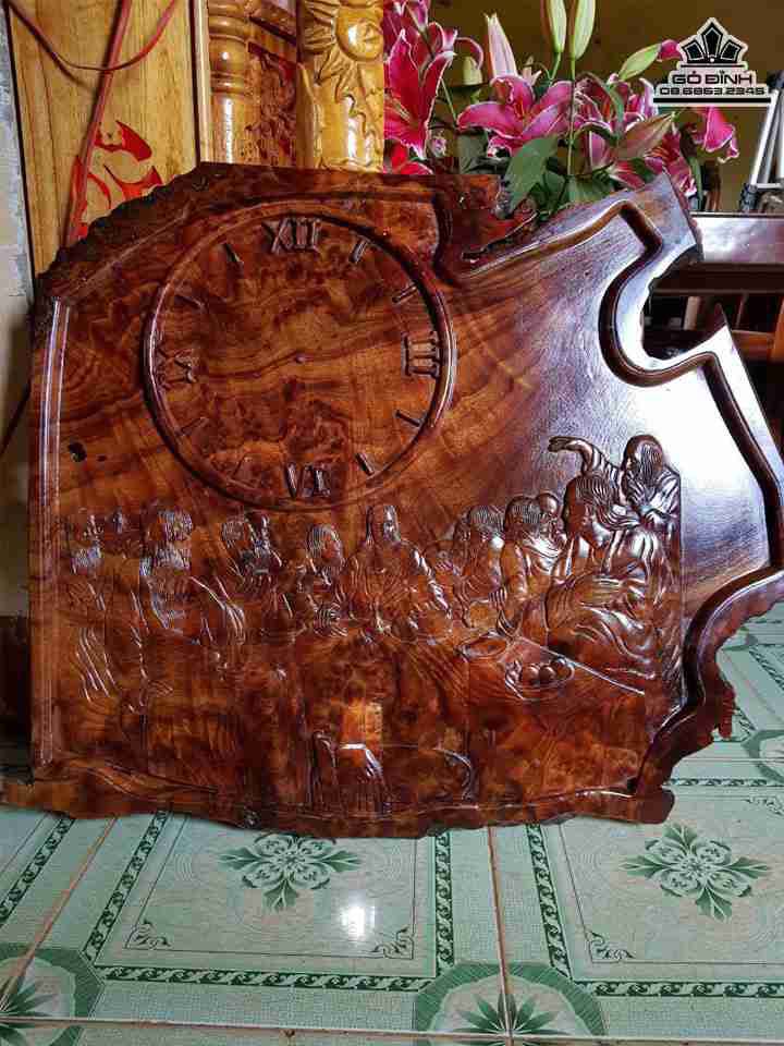 Đồng Hồ Bữa Tiệc Ly cuối cùng gỗ Xá Xị ( Gù Hương )