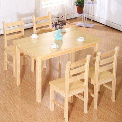 Bàn ăn hình chữ nhật 4 ghế bằng gỗ