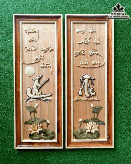 Tranh Cha Mẹ gỗ Pơ Mu