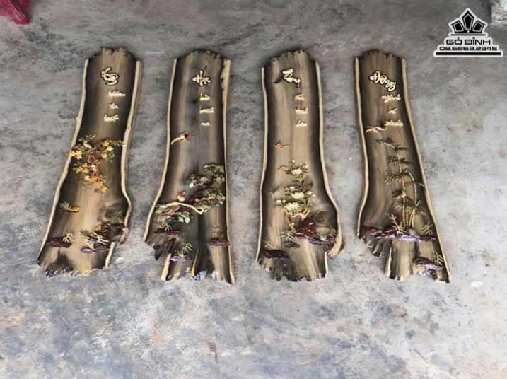 Tranh Tứ Quý Gỗ Đổi Màu