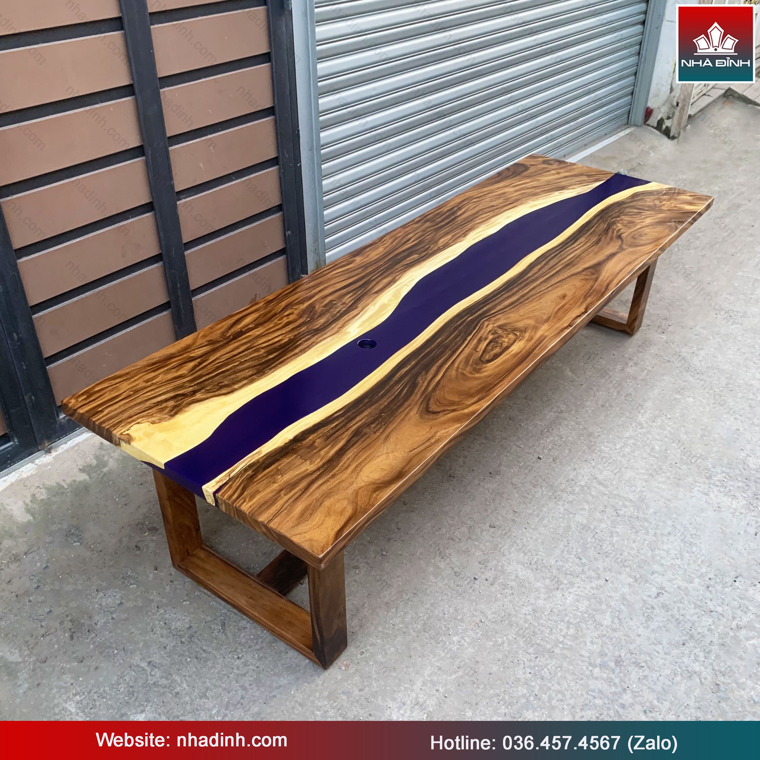 Bàn Sofa gỗ Nu Kháo đổ keo Epoxy