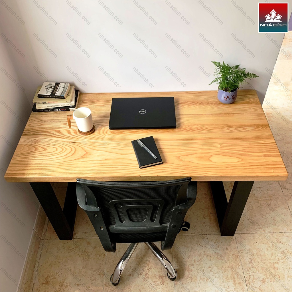 Bàn làm việc hình chữ nhật bằng gỗ
