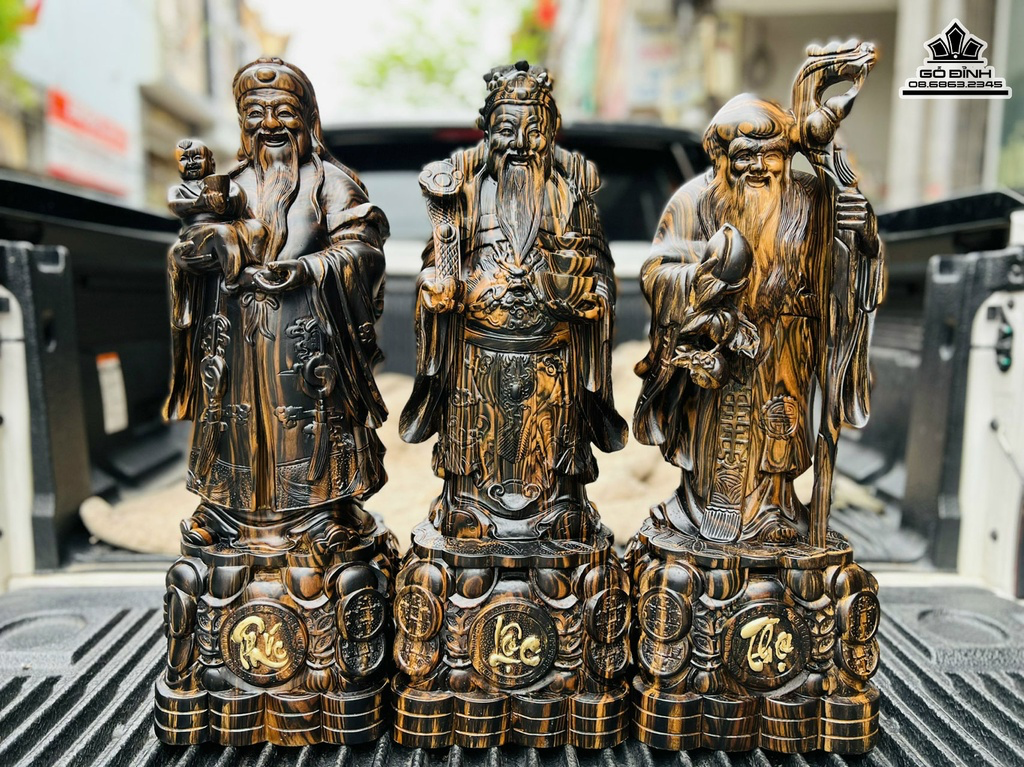 Tượng Phúc Lộc Thọ Gỗ Mun Hoa - sản phẩm đặc sắc, có tính thẩm mỹ cao