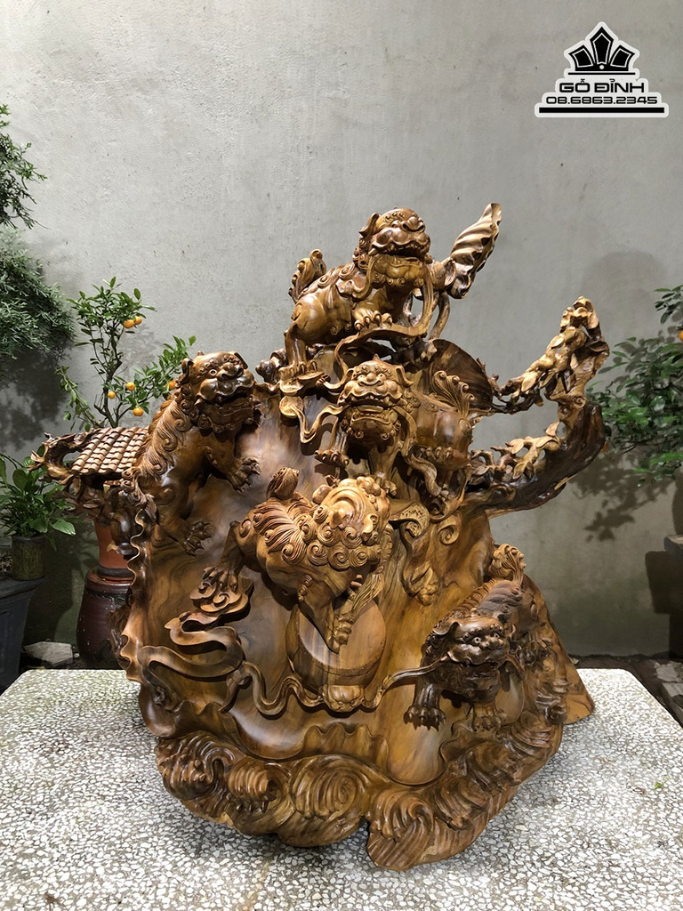 Tượng Ngũ Nghê Gỗ Bách xanh