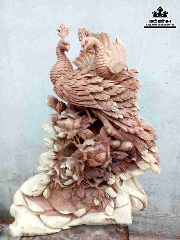 Tượng Phu Thê Viên Mãn gỗ hương