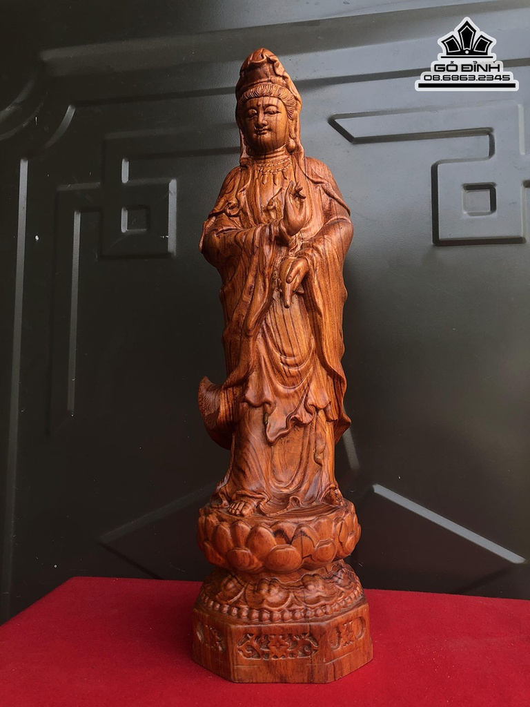Tượng Phật Quan Âm gỗ hương cao