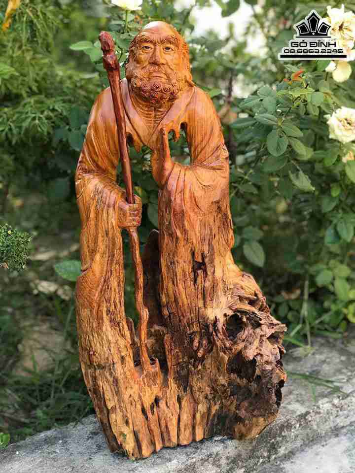 Tượng Đạt Ma Giáo Hóa Gỗ Hương