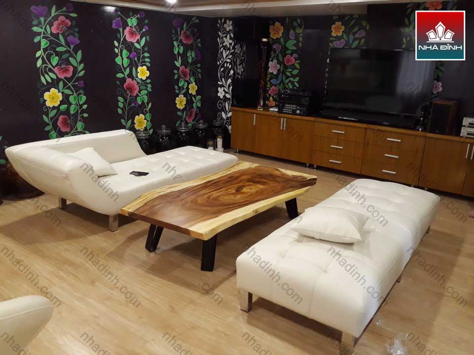 Bàn Sofa Nguyên Tấm Gỗ Me Tây