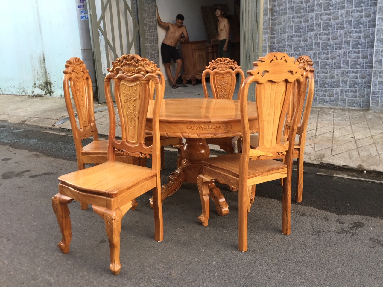 Bàn Ăn Gỗ Gõ Đỏ 6 Ghế Lành Tính, An Toàn