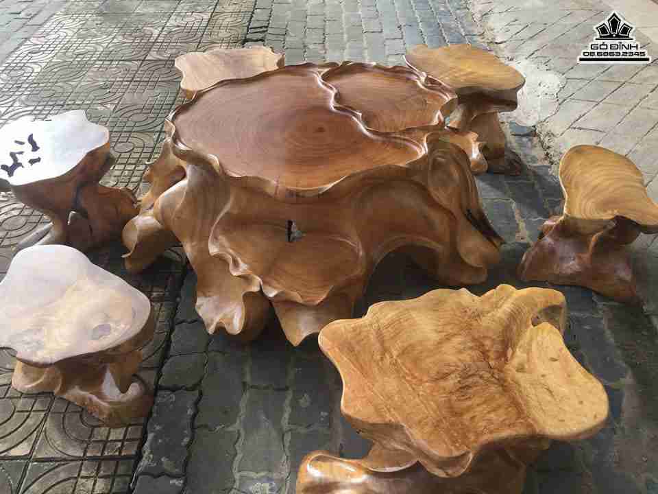 Bộ bàn ghế gốc gỗ dổi