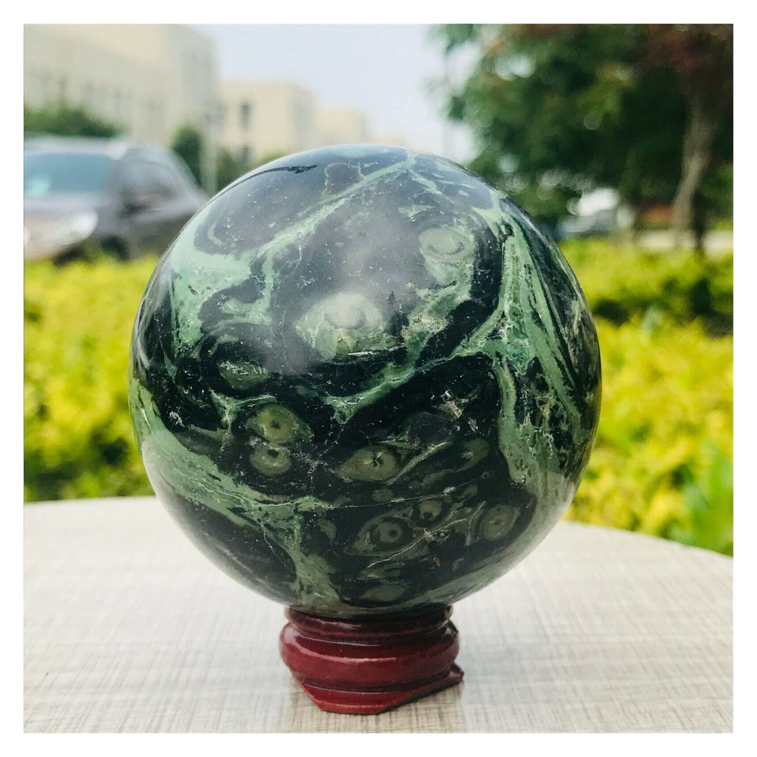 Bi Cầu Đá Thạch Anh Xanh