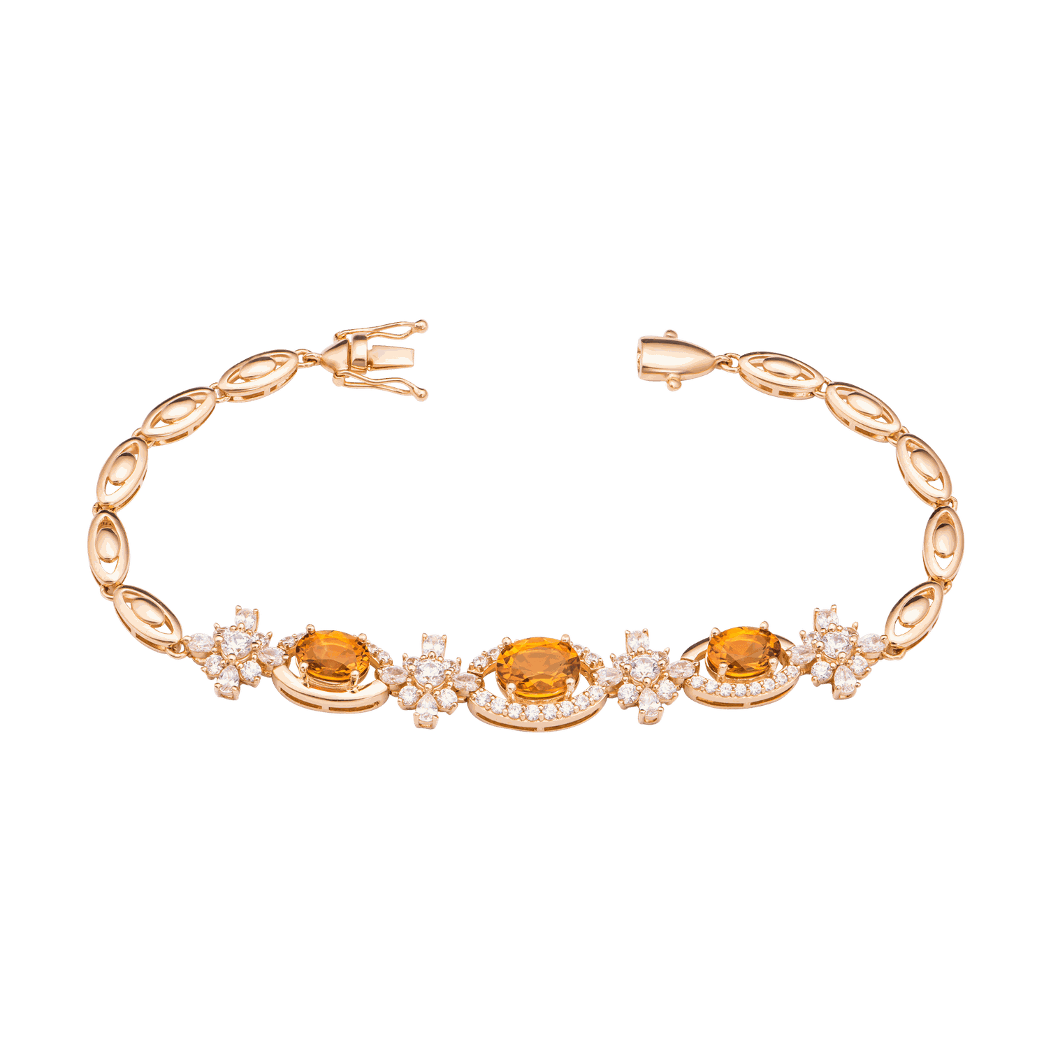 Lắc tay đính đá Citrine 
