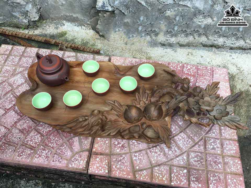 Khay Trà Mai Đào Gỗ Ngọc Am