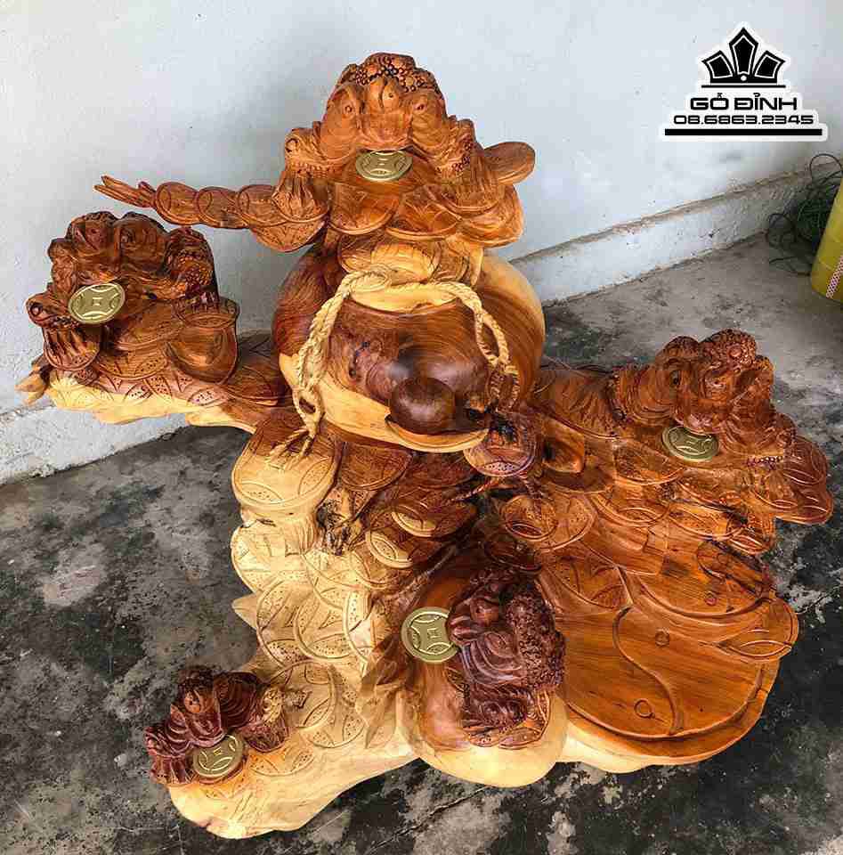 Tượng Ngũ Cóc Chấn Lộc Gỗ Hương