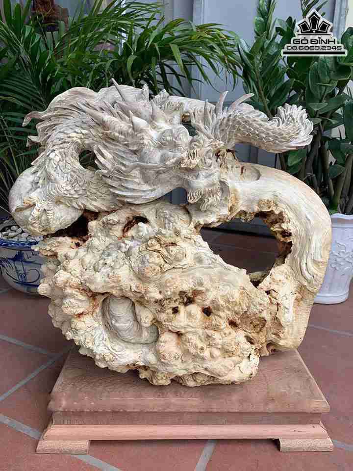 Tượng Rồng Vờn Ngọc Gỗ Nu Nghiến