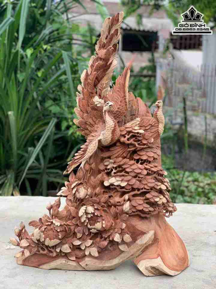 Tượng Phu Thê Viên Mãn Gỗ Hương