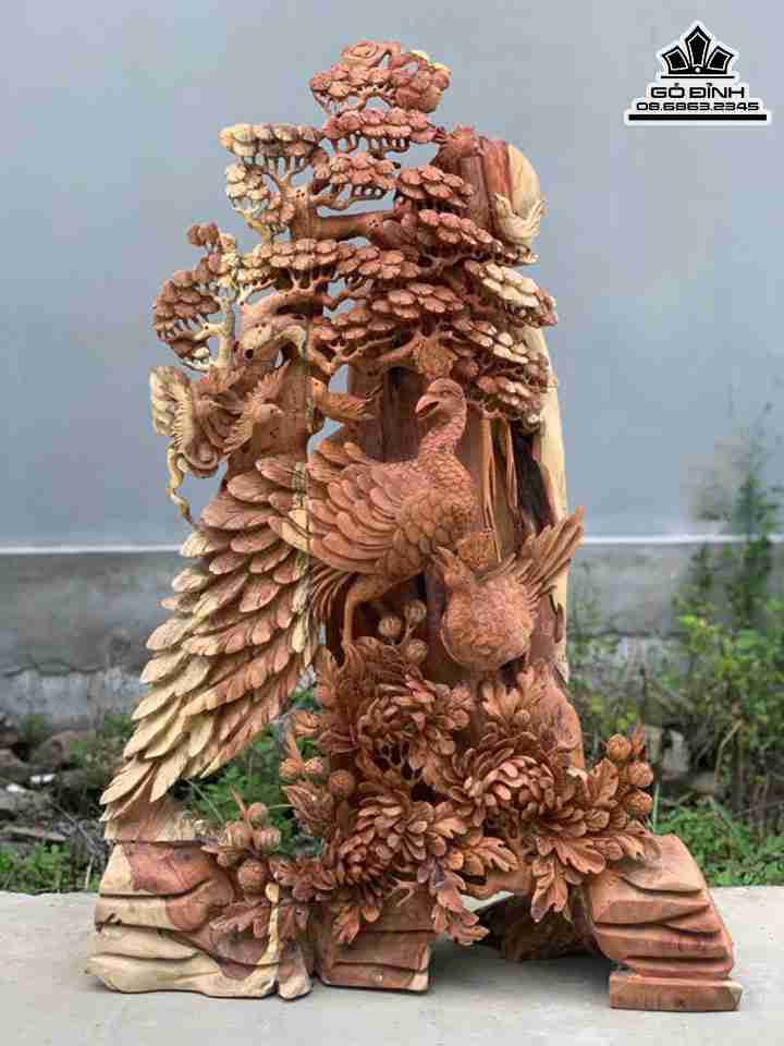 Tượng Phu Thê Viên Mãn Gỗ Hương