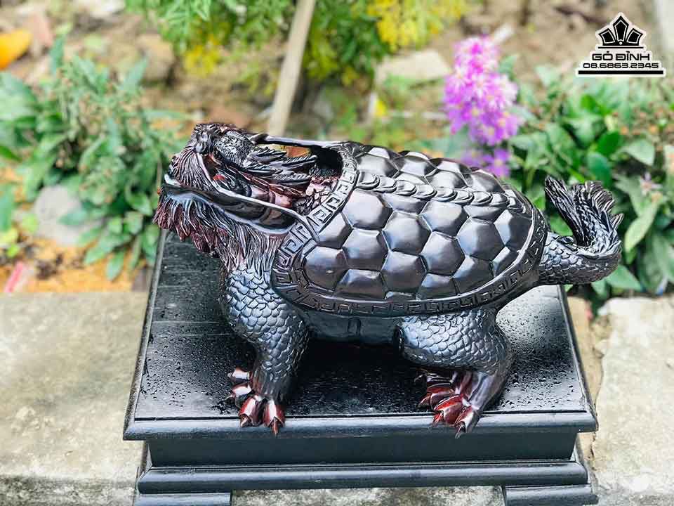 Tượng Long Quy Gỗ Trắc